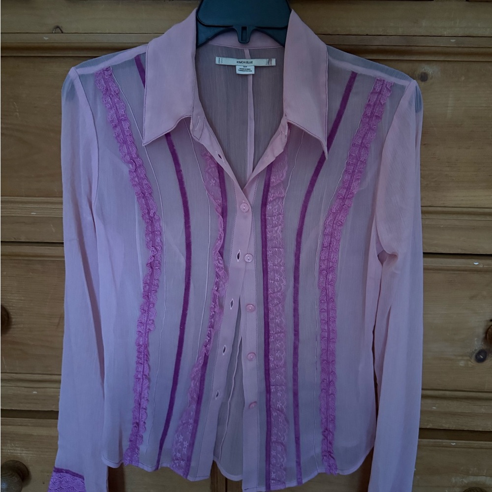Elegant Pink Sheer Blouse